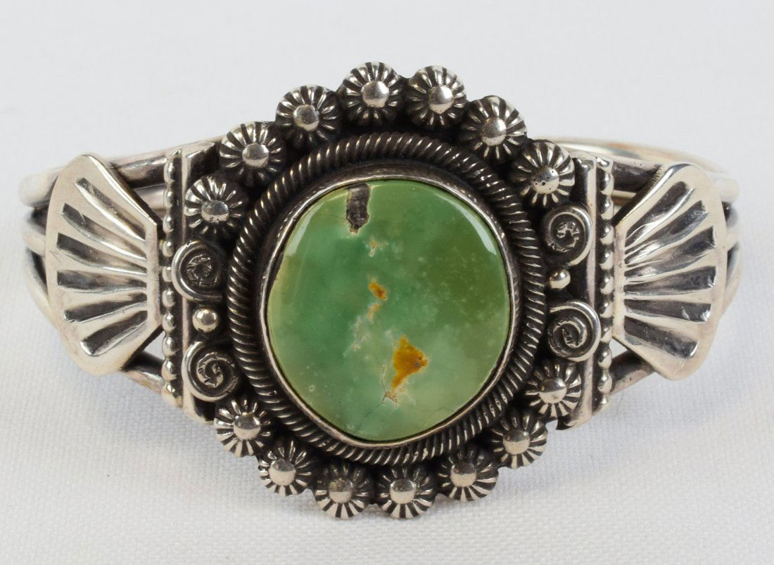Leon Martinez Sterling Royston Turquoise Cuff Bracelet (1 of 4)