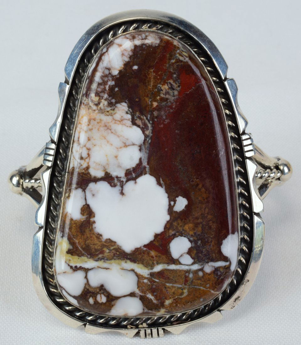 Eddie Sacatero Large Wild Horse Turquoise Sterling Cuff (1 of 5)