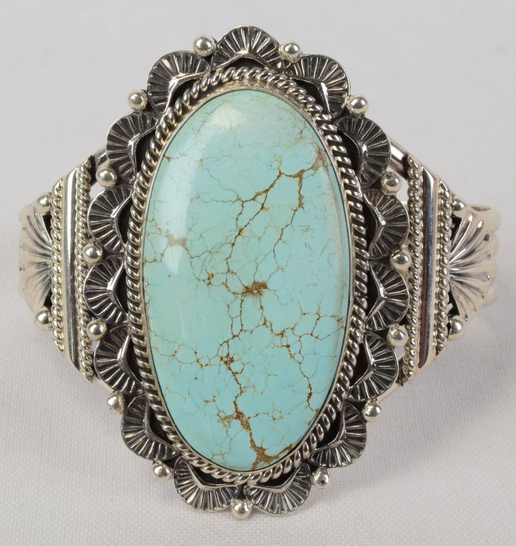 Mary Ann Spencer Number 8 Turquoise Bracelet (1 of 5)