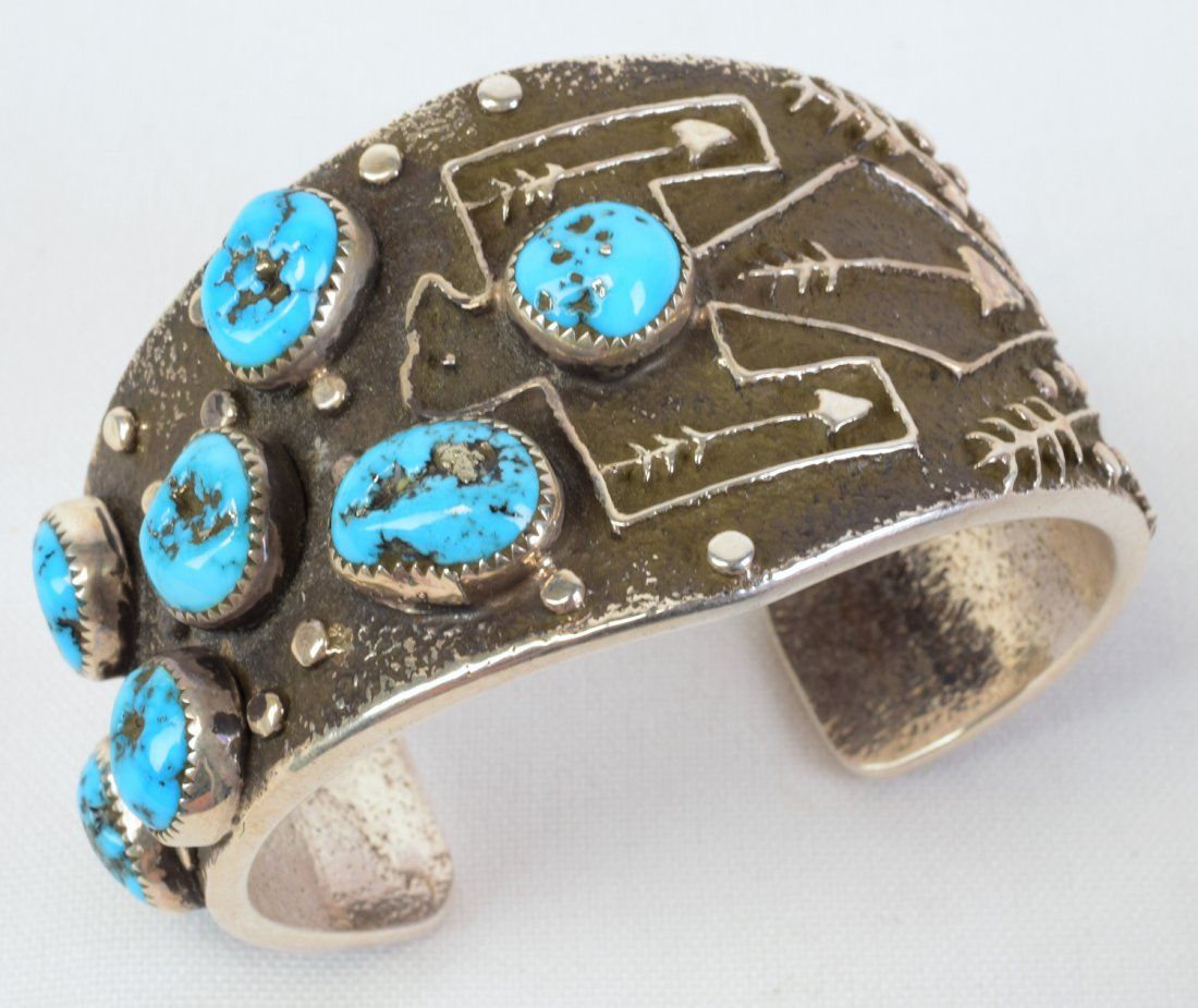 Delbert Arviso  Sleeping Beauty Thunderbird Cuff (1 of 6)