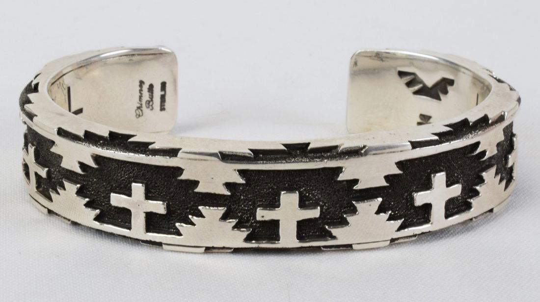 Navajo Sterling Huge Heavy Cross Cuff by Chimney Butte (1 of 5)