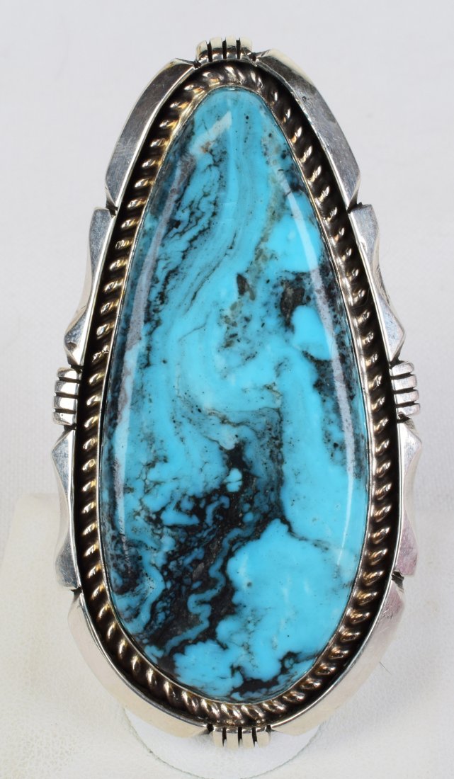 Eddie Sacatero Large Kingman Turquoise Ring (1 of 3)