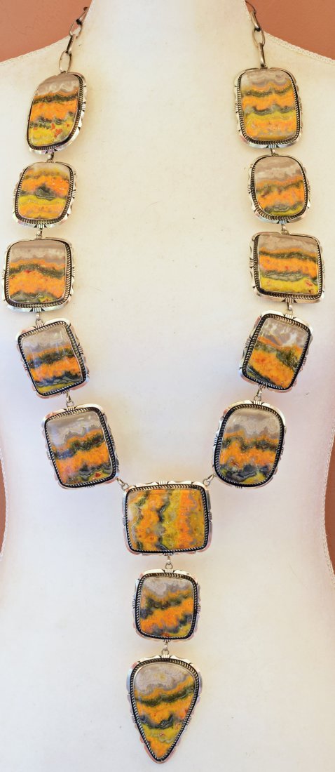 Eddie Sacatero Huge Bumble Bee Jasper Lariet Necklace (1 of 5)