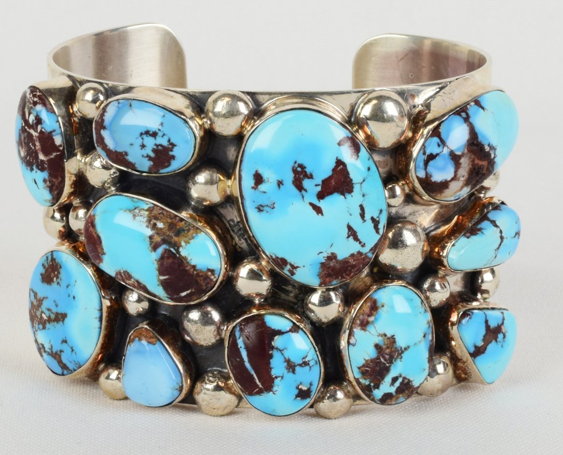 Native American Huge Golden Hills Turquoise Cuff (1 of 6)