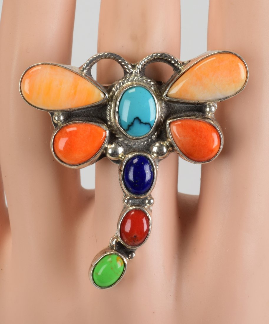 Geraldine James Sterling Dragonfly Multi-Stone Ring (1 of 3)