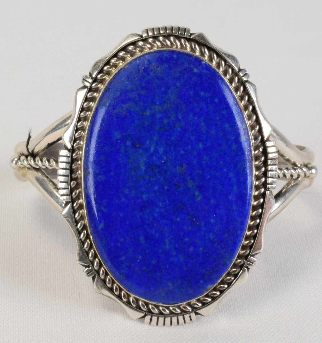 Eddie Sacatero Sterling Silver Lapis Cuff Bracelet (1 of 4)