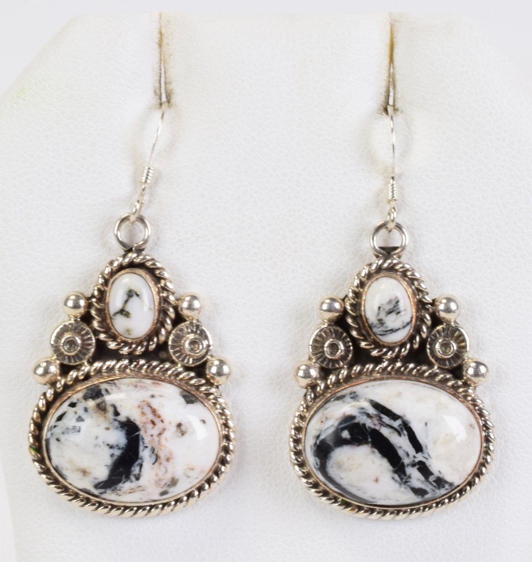L. Linkin Sterling White Buffalo Turquoise Earrings (1 of 3)