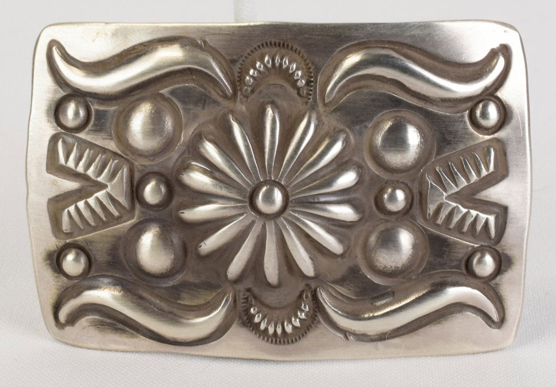 Emerson Bill Sterling Silver Repousse Belt Buckle (1 of 3)