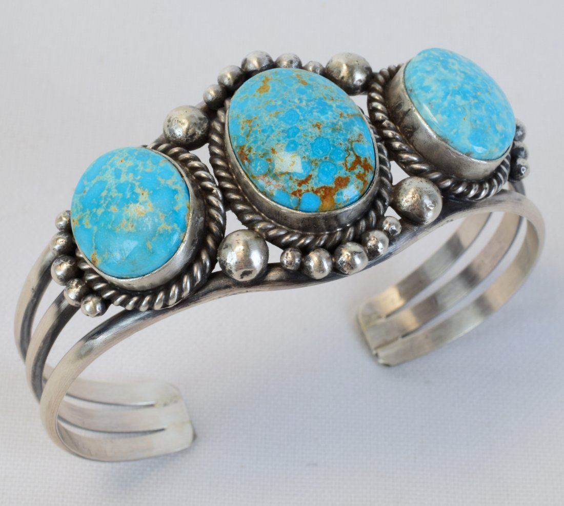 Mary Ann Spencer Sterling Valley Blue Cuff Bracelet (1 of 5)