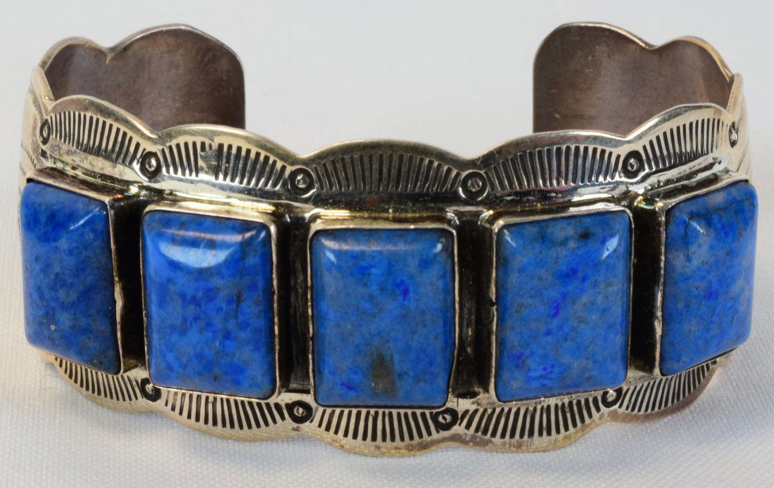 Geraldine James Sterling Silver Denim Lapis Cuff (1 of 6)