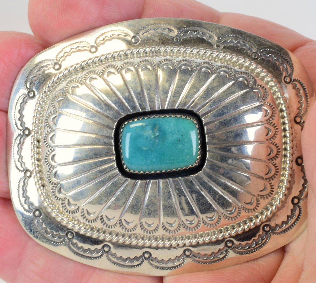 Wilbur Musket Sterling Shadow Box Belt Buckle (1 of 3)