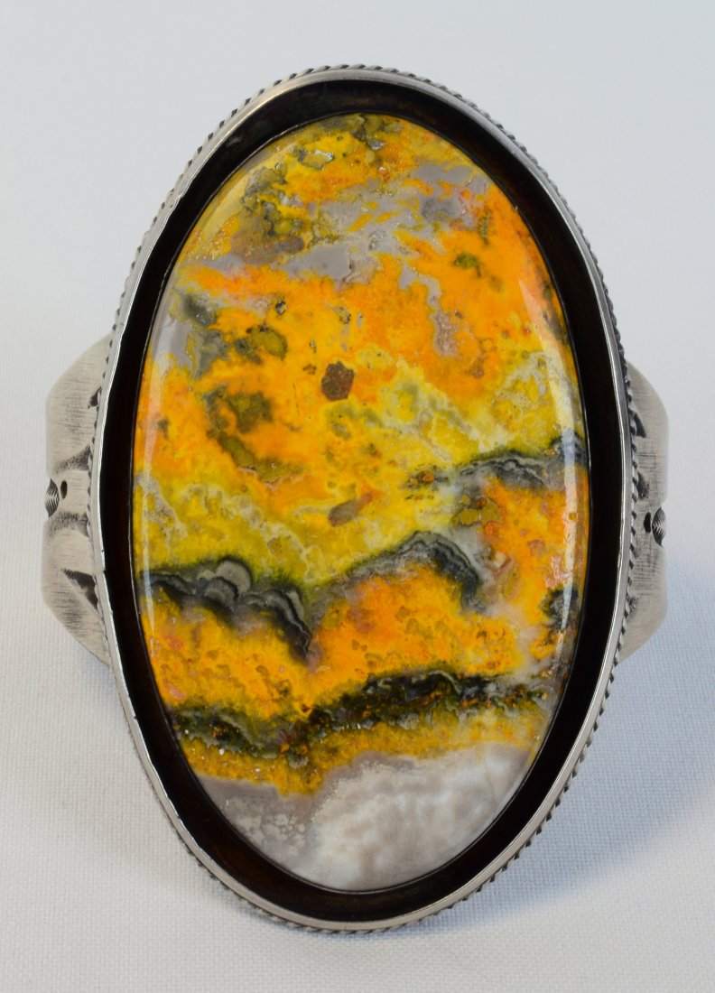 Chimney Butte Sterling Huge Bumble Bee Jasper Cuff (1 of 5)