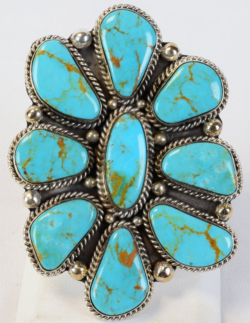 Alice Lister Sterling Kingman Turquoise Statement Ring (1 of 3)