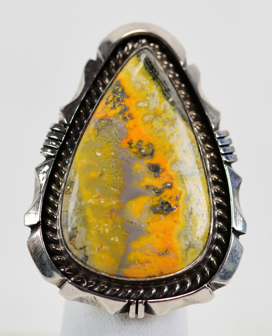 Eddie Sacatero Sterling Bumble Bee Jasper Ring (1 of 3)