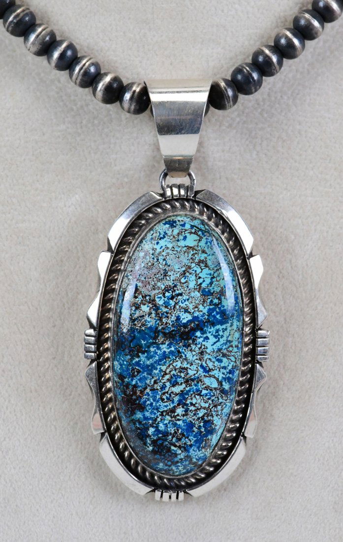 Native American Sterling Silver Variscite Pendant (1 of 4)