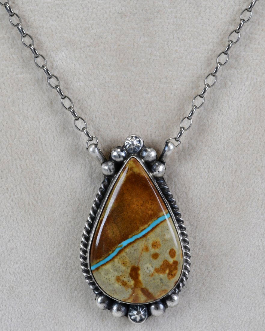 Augustine Largo Sterling Boulder Turquoise Necklace (1 of 3)