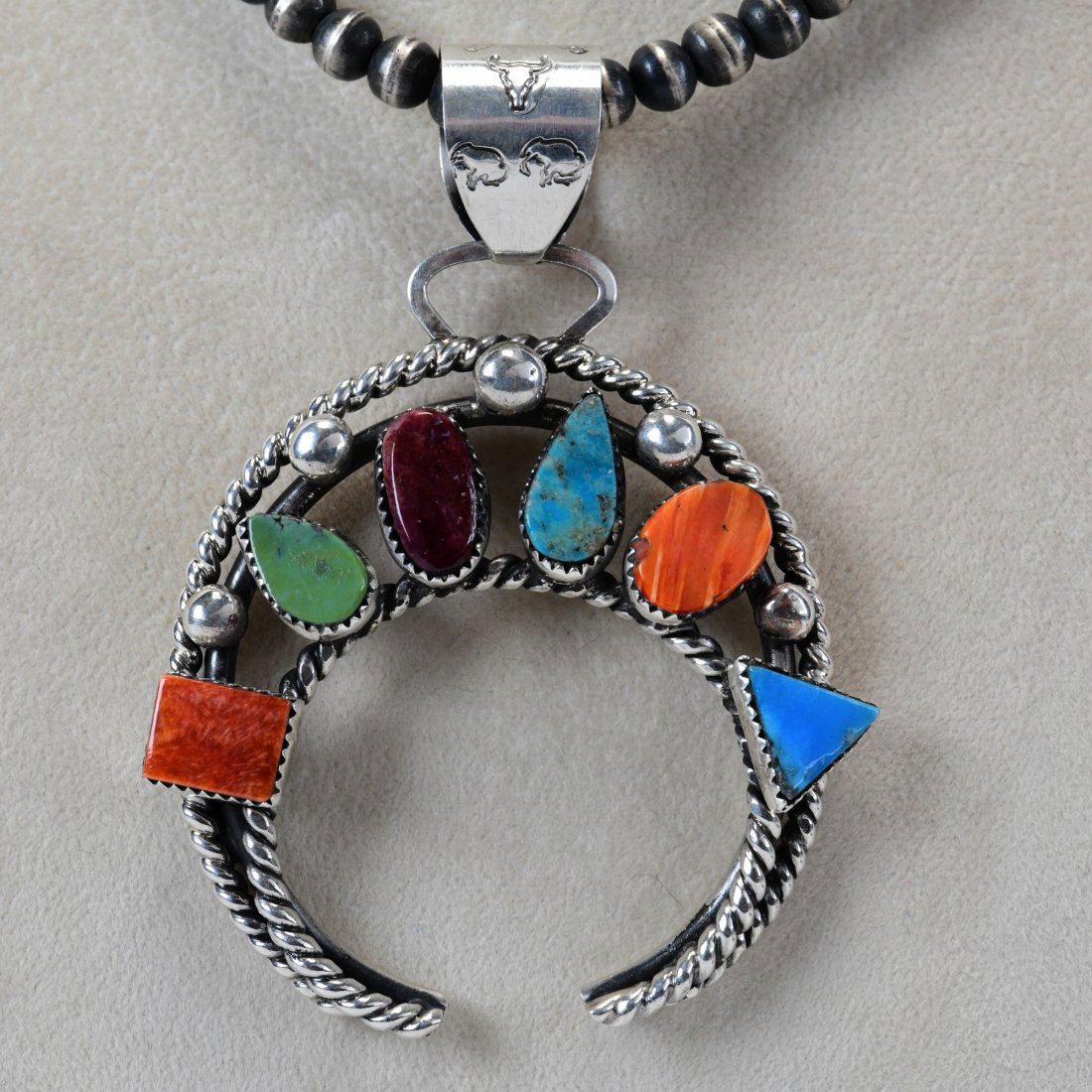 Native American Sterling Multi-Stone Naja Pendant (1 of 4)