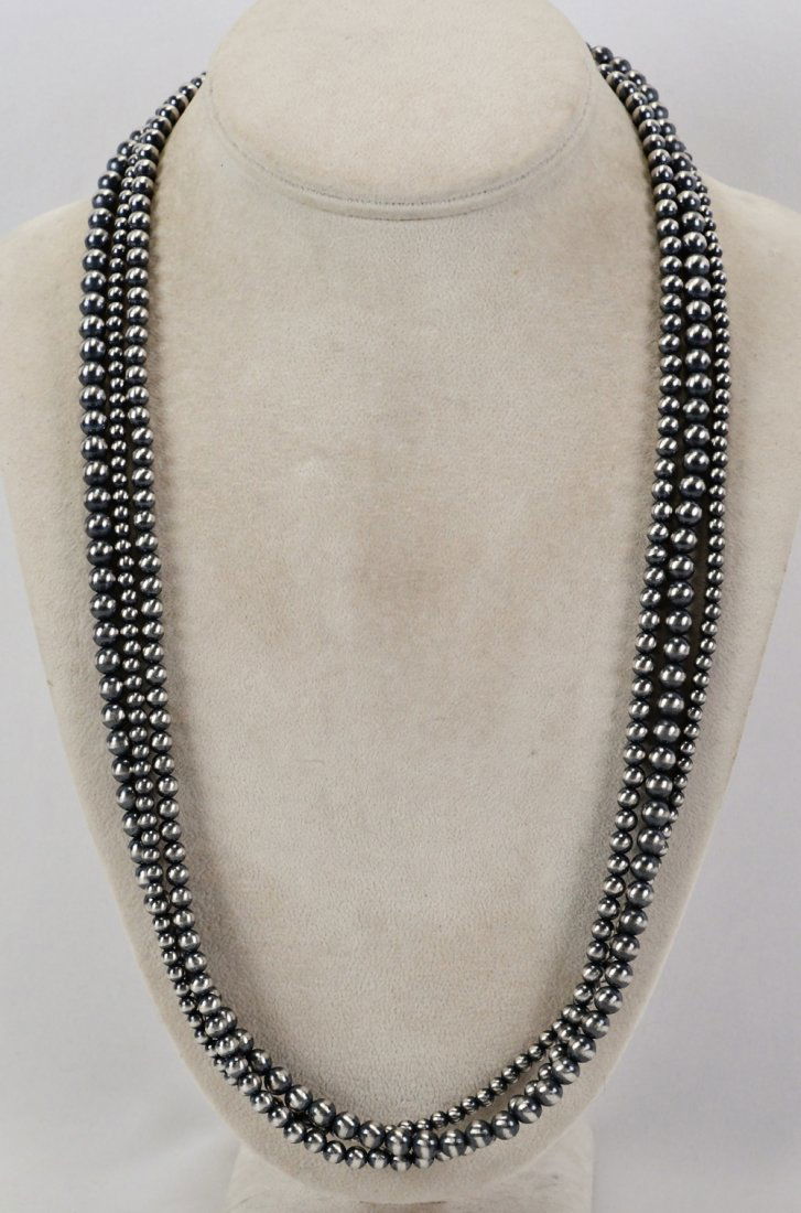 Native American 3 Strand Bench Bead Necklace -24" (1 of 3)