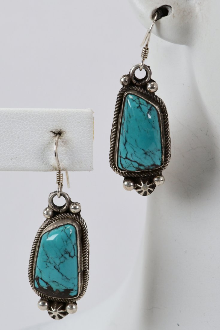Richard Jim Sterling Blue Diamond Turquois Earrings (1 of 3)