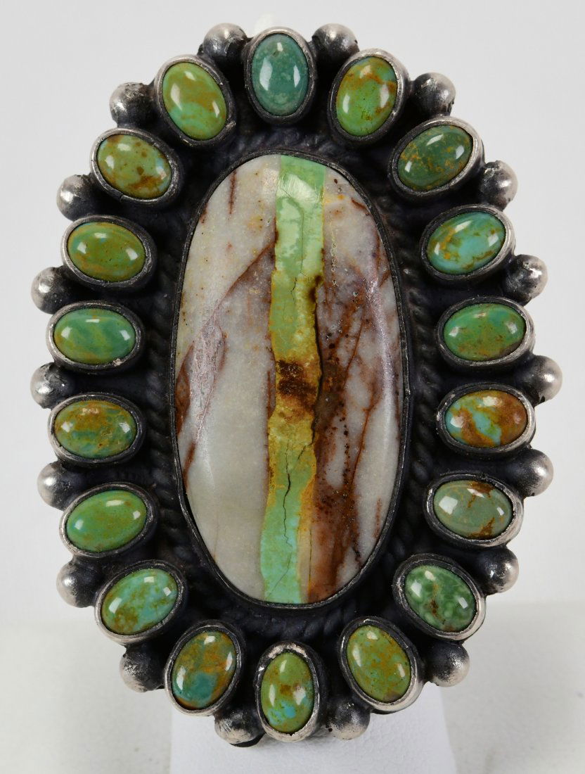 Mike Calladitto Sterling Ribbon/Royston Turquoise Ring (1 of 4)