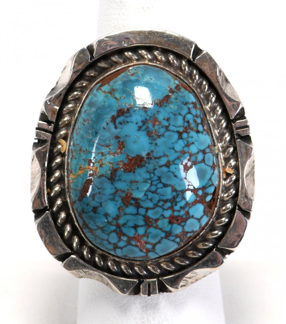Eddie Secatero Red Mountain Turquoise Dome Ring (1 of 3)