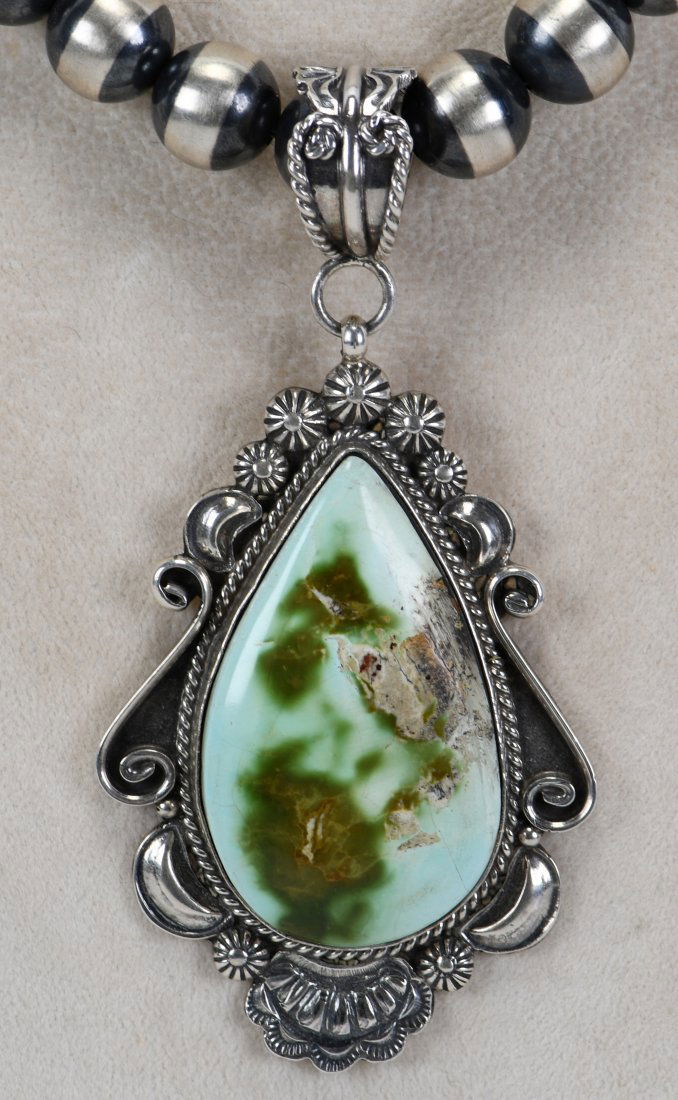 Robert Shakey Sterling Carico Lake Turquoise Pendant (1 of 5)