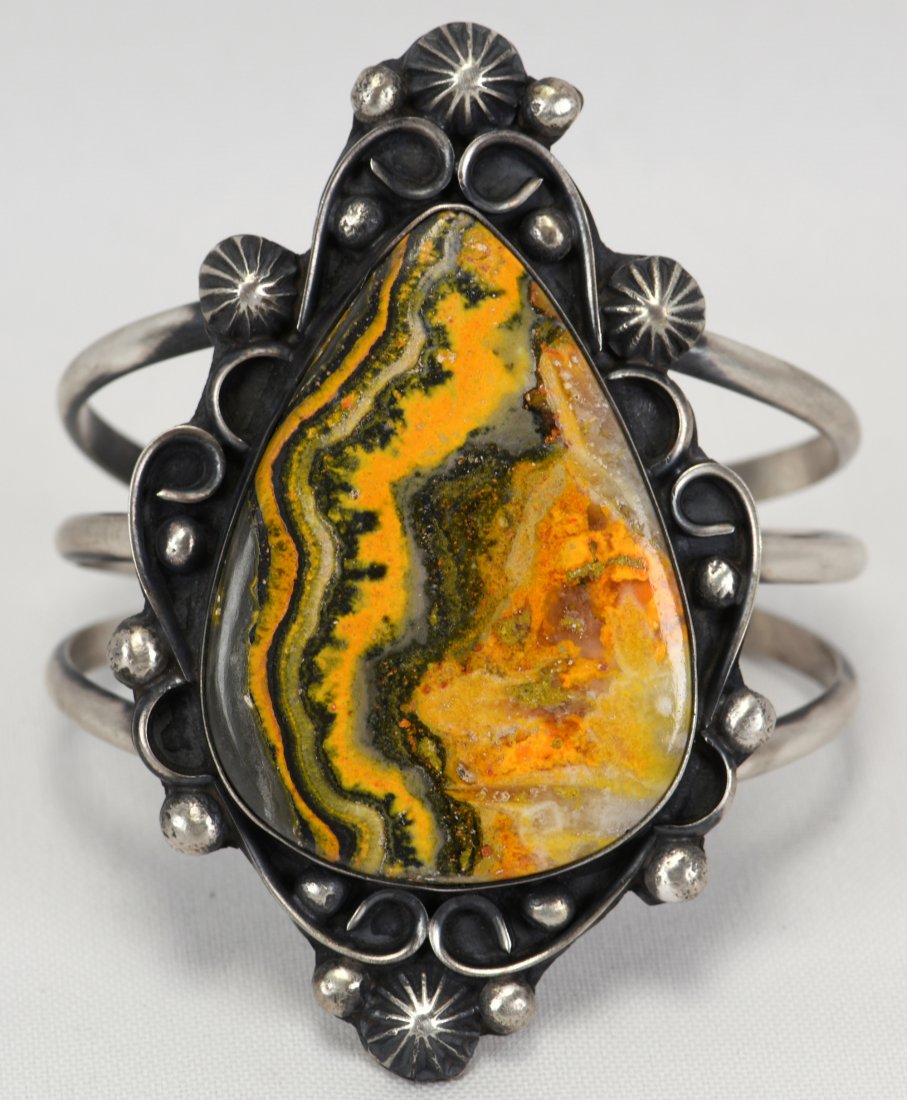 Chimney Butte Sterling Bumble Bee Jasper Cuff (1 of 4)