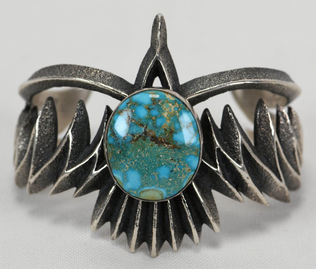 A. Anderson Tufa Cast Blue Diamond Turquoise Eagle Cuff (1 of 5)