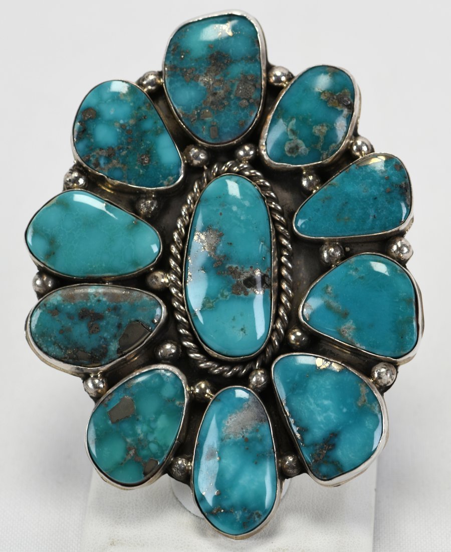J. Draper, Sterling Morenci Turquoise Huge Ring (1 of 4)