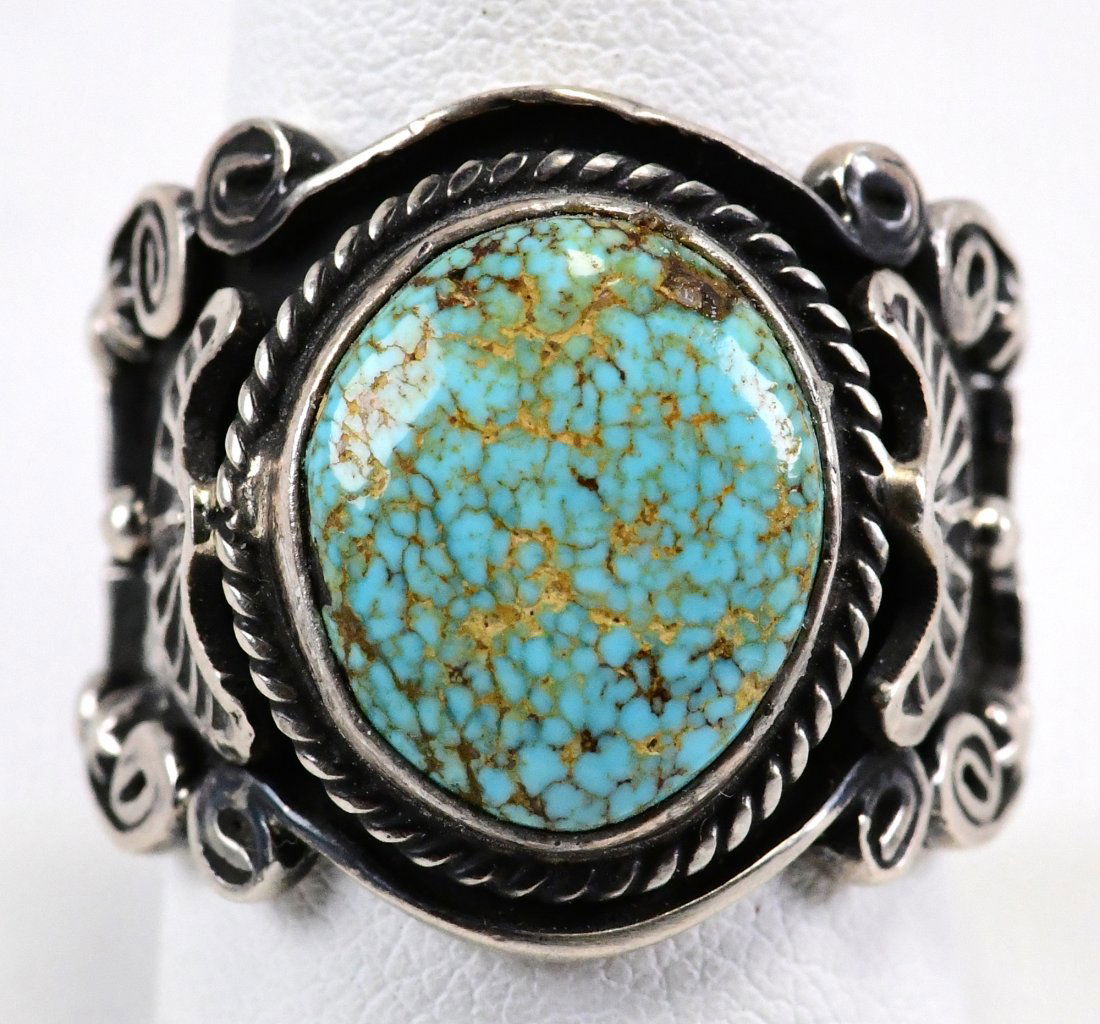 E. Richards Sterling Number 8 Turquoise Ring (1 of 4)