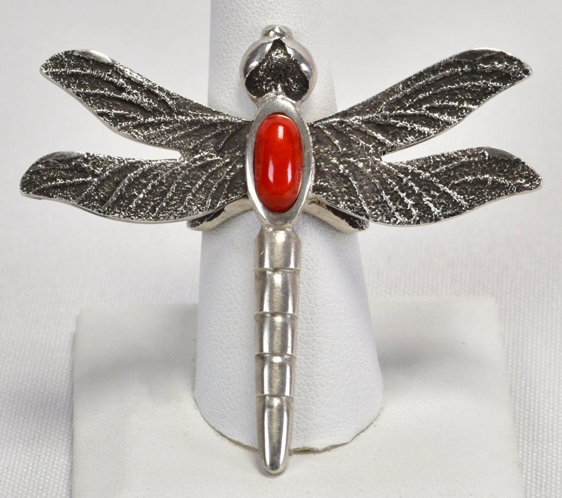 Kelsey Jimmy Sterling Tufa Cast Dragonfly Ring (1 of 4)