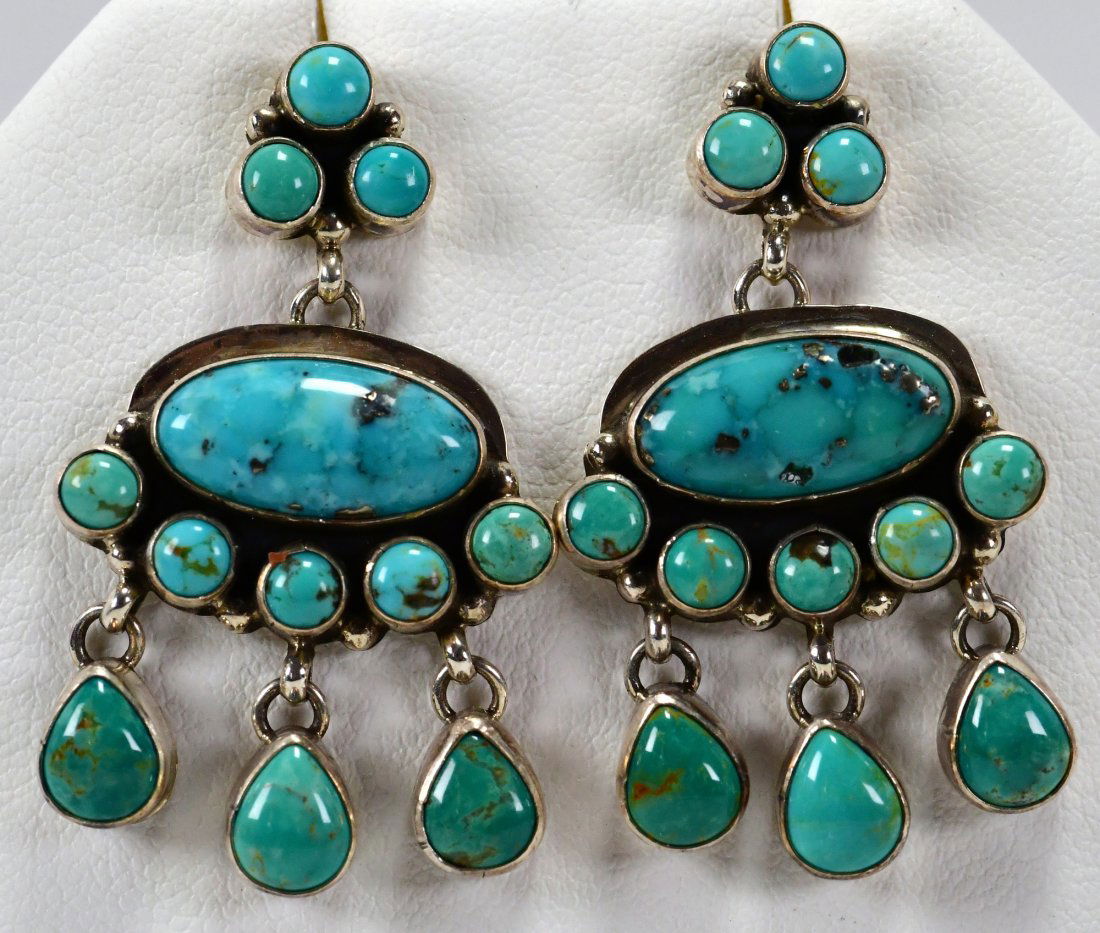 Native American Nevada Turquoise Dangle Earrings (1 of 3)