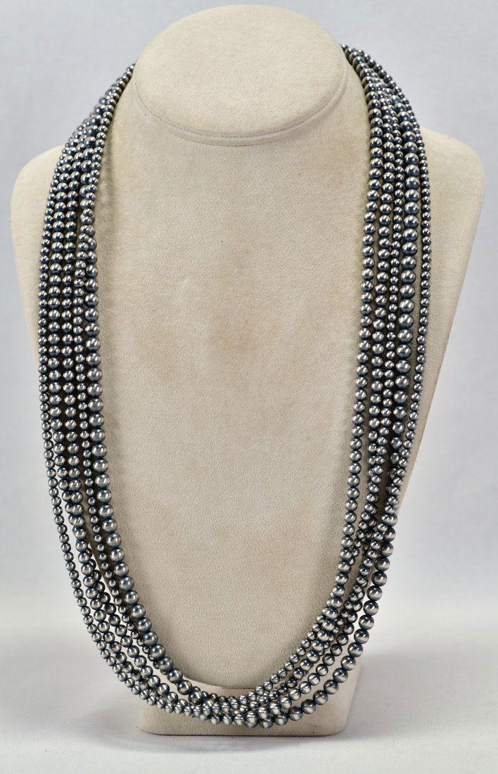 Native American 5 Strand Bench Bead Necklace -28" (1 of 4)