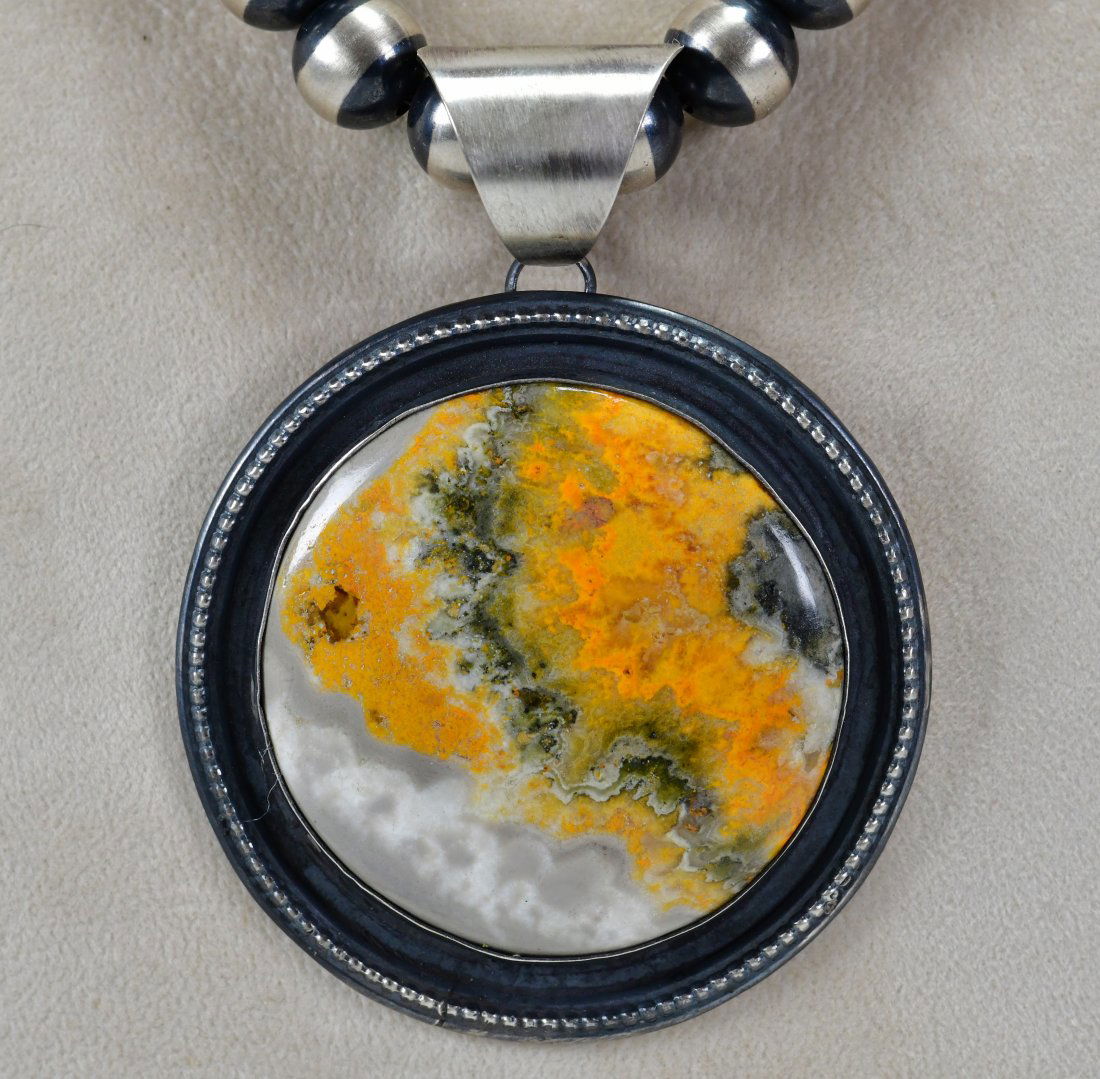 Chimney Butte Sterling Bumble Bee Jasper Large Pendant (1 of 5)