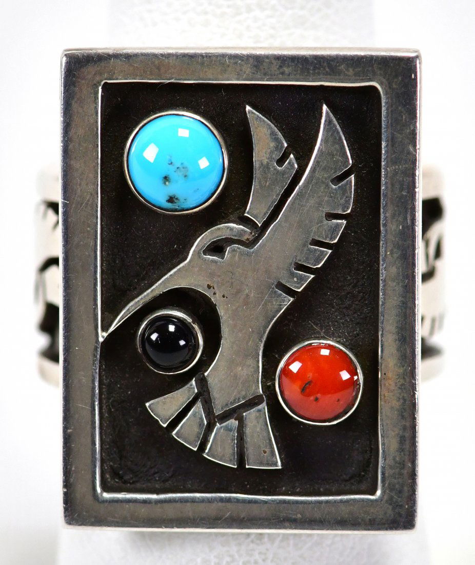 Aaron Anderson Multi-Stone Hummingbird Overlay Ring (1 of 4)