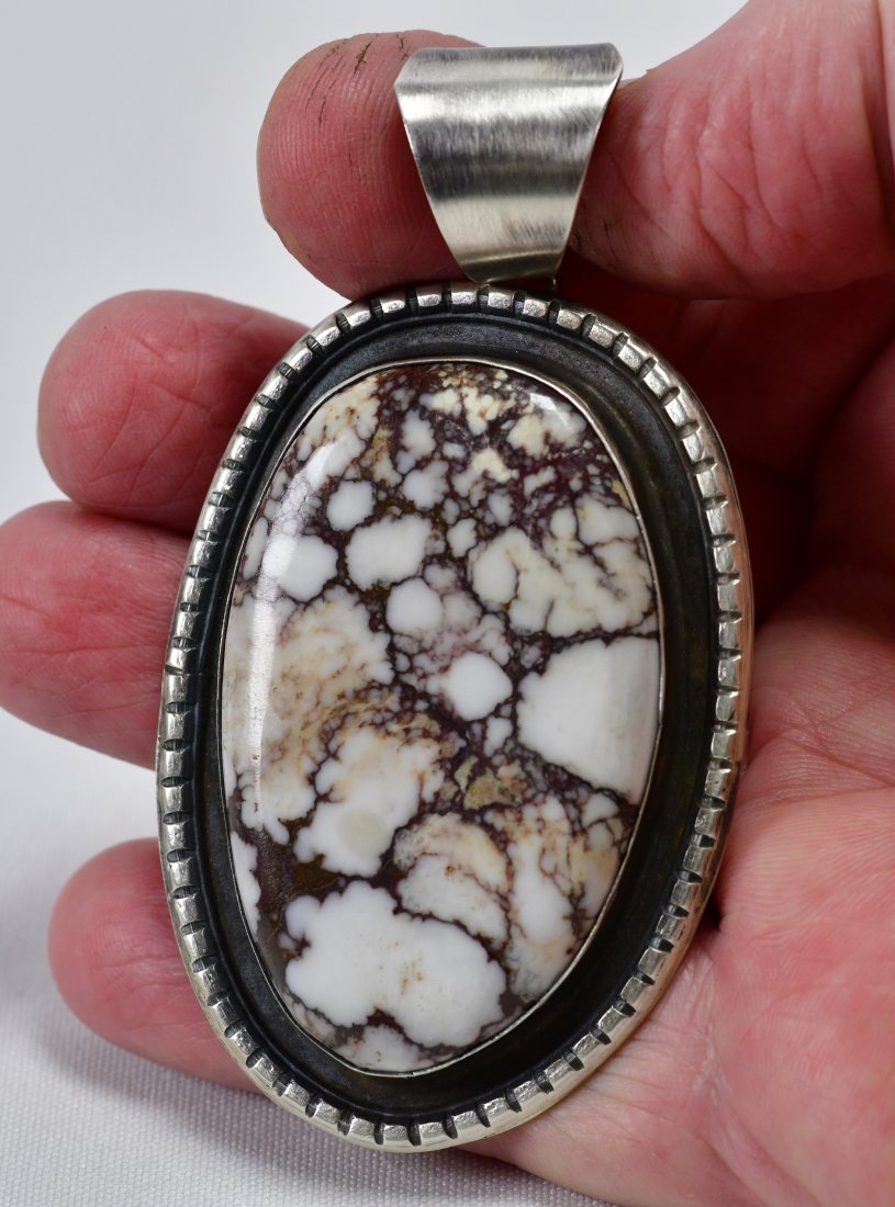 Chimney Butte Sterling Wild Horse Turquoise Lg. Pendant (1 of 4)