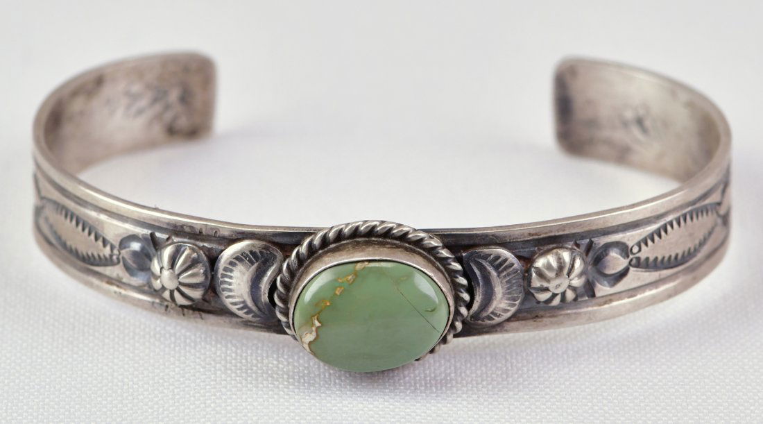 Gilbert Tom Royston Turquoise Stamped Bracelet (1 of 4)