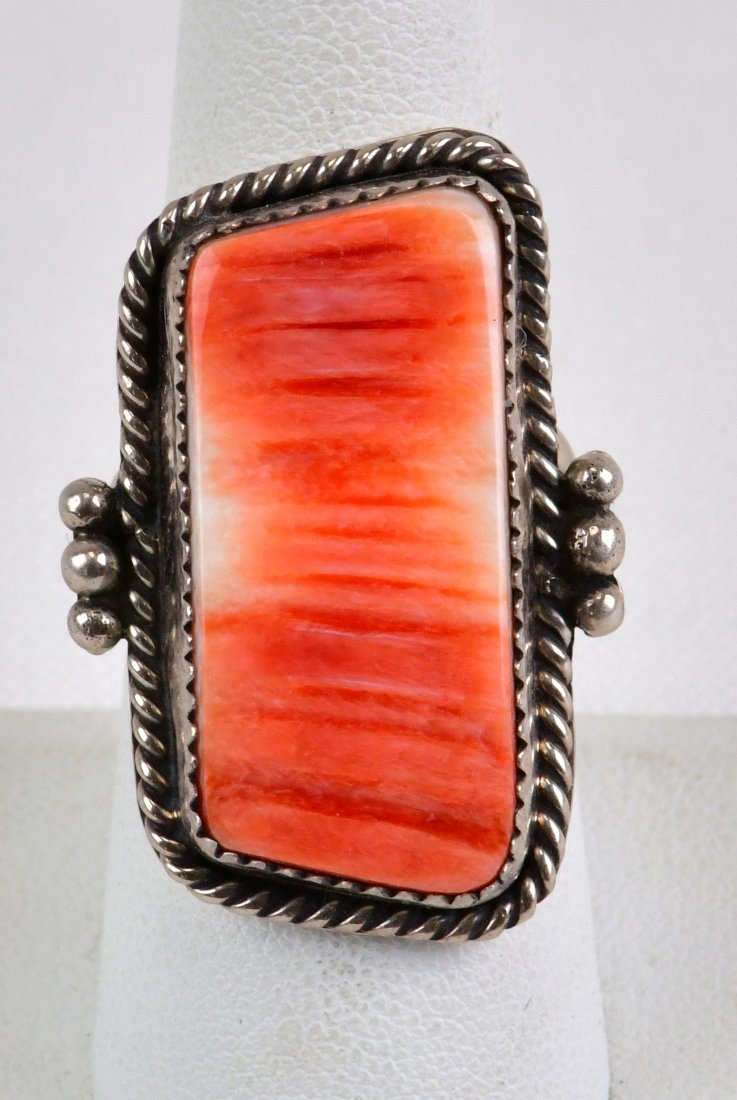 Native American Sterling Vintage Spiny Oyster Ring (1 of 3)