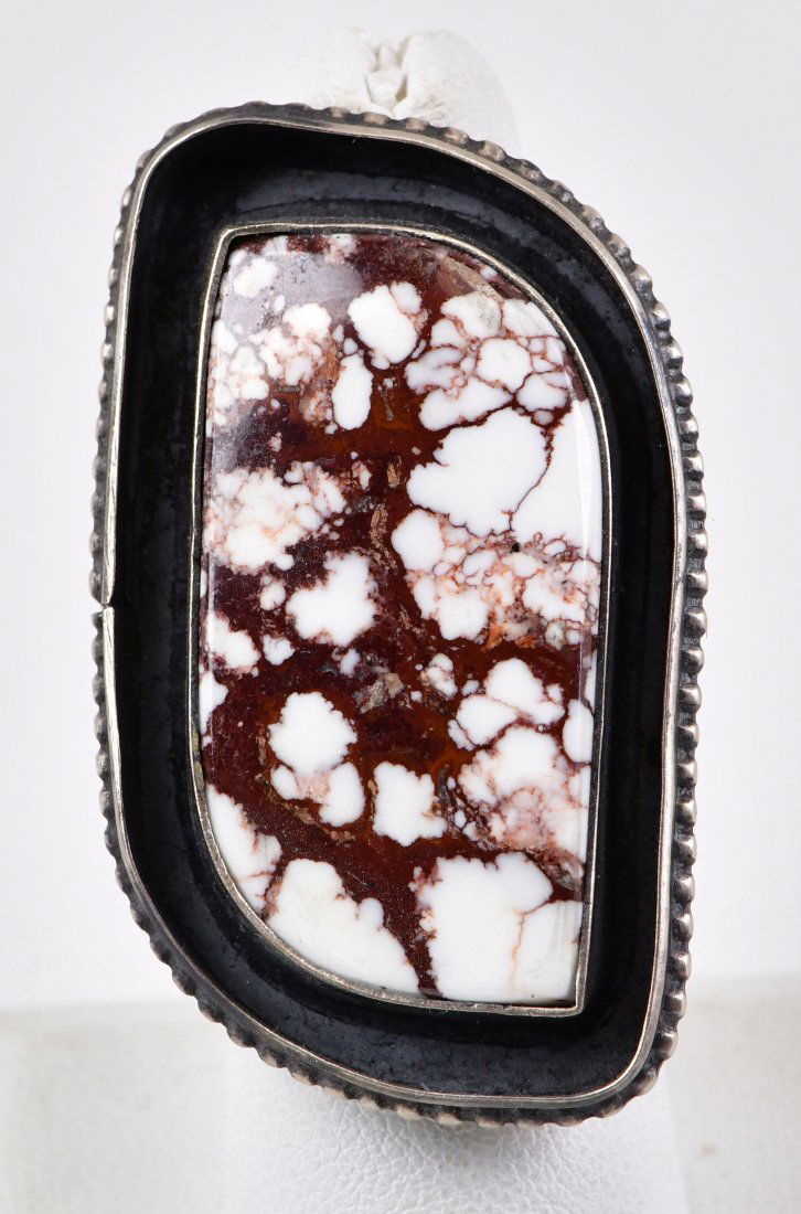 Navajo Sterling Silver Wild Horse Turquoise Free Form Ring (1 of 4)