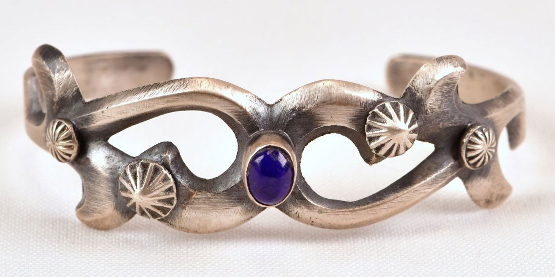 Chimney Butte Lapis Sand Cast Cuff Bracelet (1 of 3)