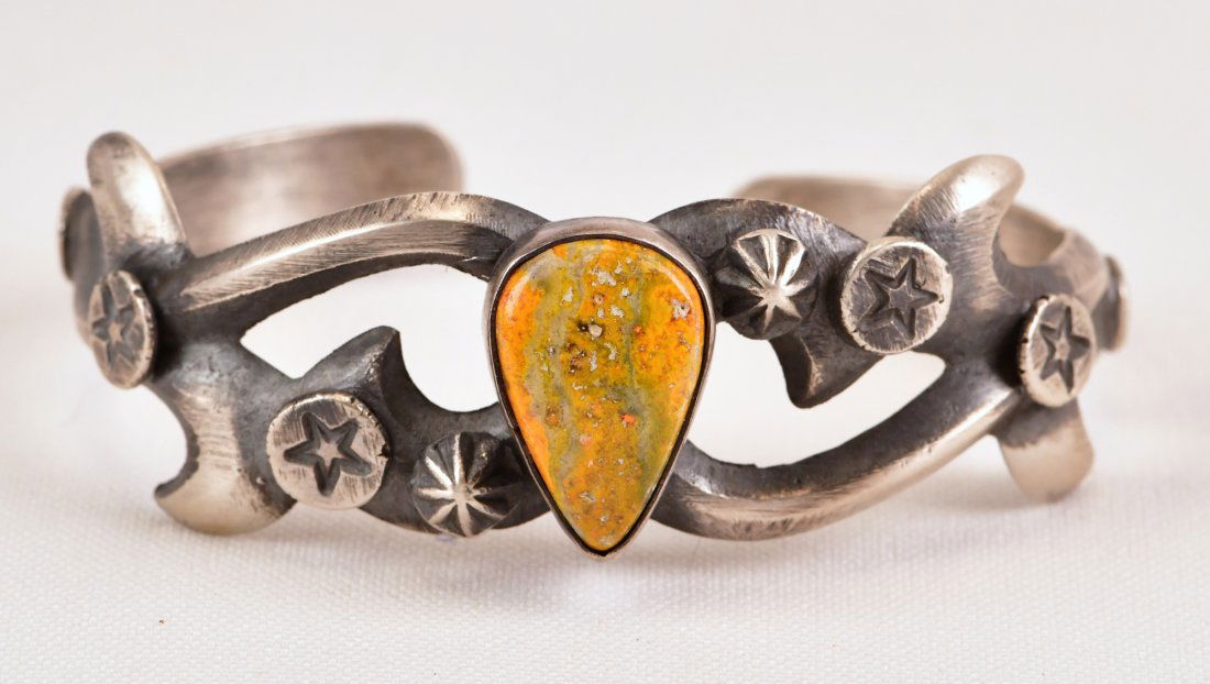 Chimney Butte Bumble Bee Jasper Sand Cast Cuff Bracelet (1 of 3)