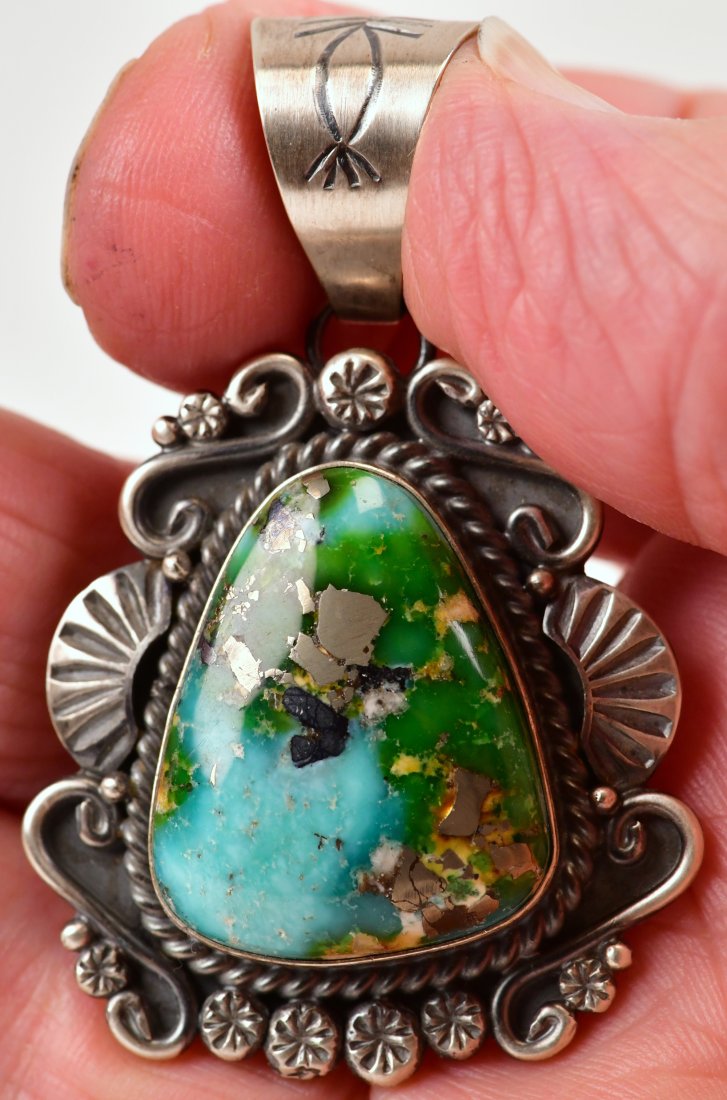 M. Spencer Sonoran Gold Turquoise Ornate Pendant (1 of 2)