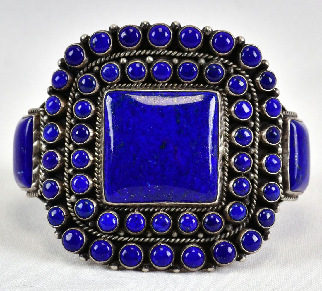 Native American Sterling Lapis Masterpiece Cuff Bracelet (1 of 4)