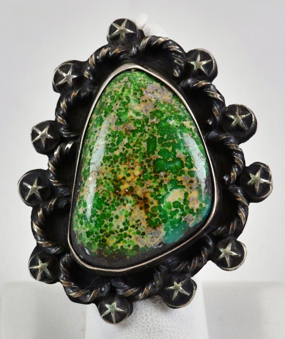 Native American Sonoran Gold Turquoise Free Form Ring (1 of 3)