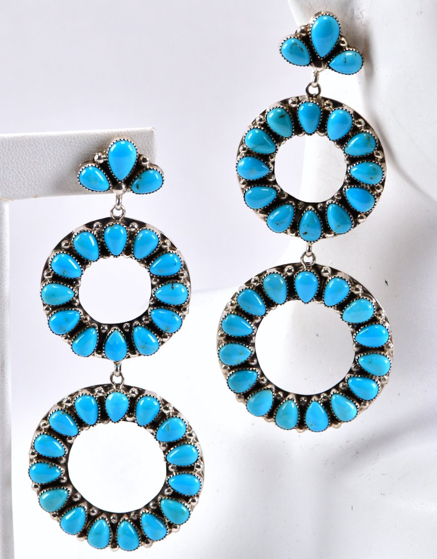 Mary Ann Spencer Sterling Sleeping Beauty Turquoise Earrings (1 of 3)