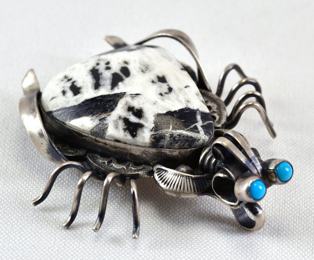 L. Juan Sterling White Buffalo Turquoise Pin/Pendant (1 of 4)