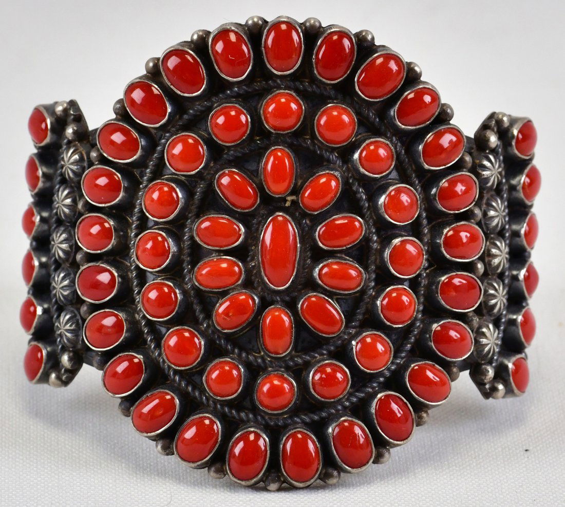 Anthony Skeets Sterling Amazing Mediterranean Coral Cuff (1 of 4)
