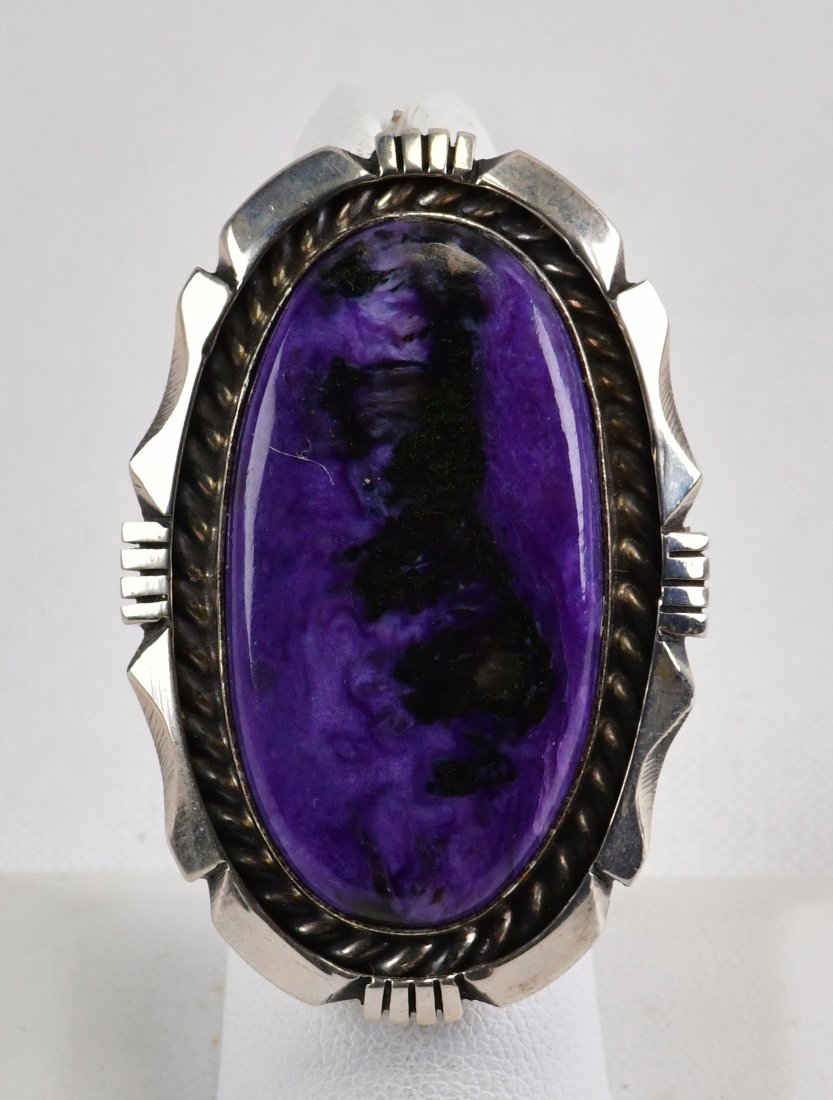 Eddie Secatero Serling Silver Charoite Large Ring (1 of 3)