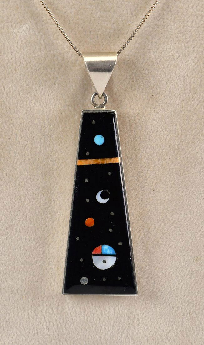 H, Smith Sterling Silver Night Sky Multi-Stone Inlay Pendant (1 of 4)