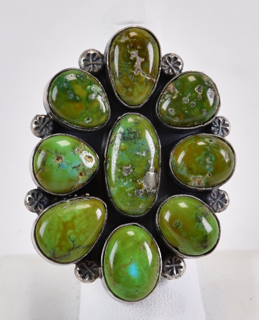 Mary Ann Spencer Sterling Sonoran Gold Turquoise Large Ring (1 of 3)